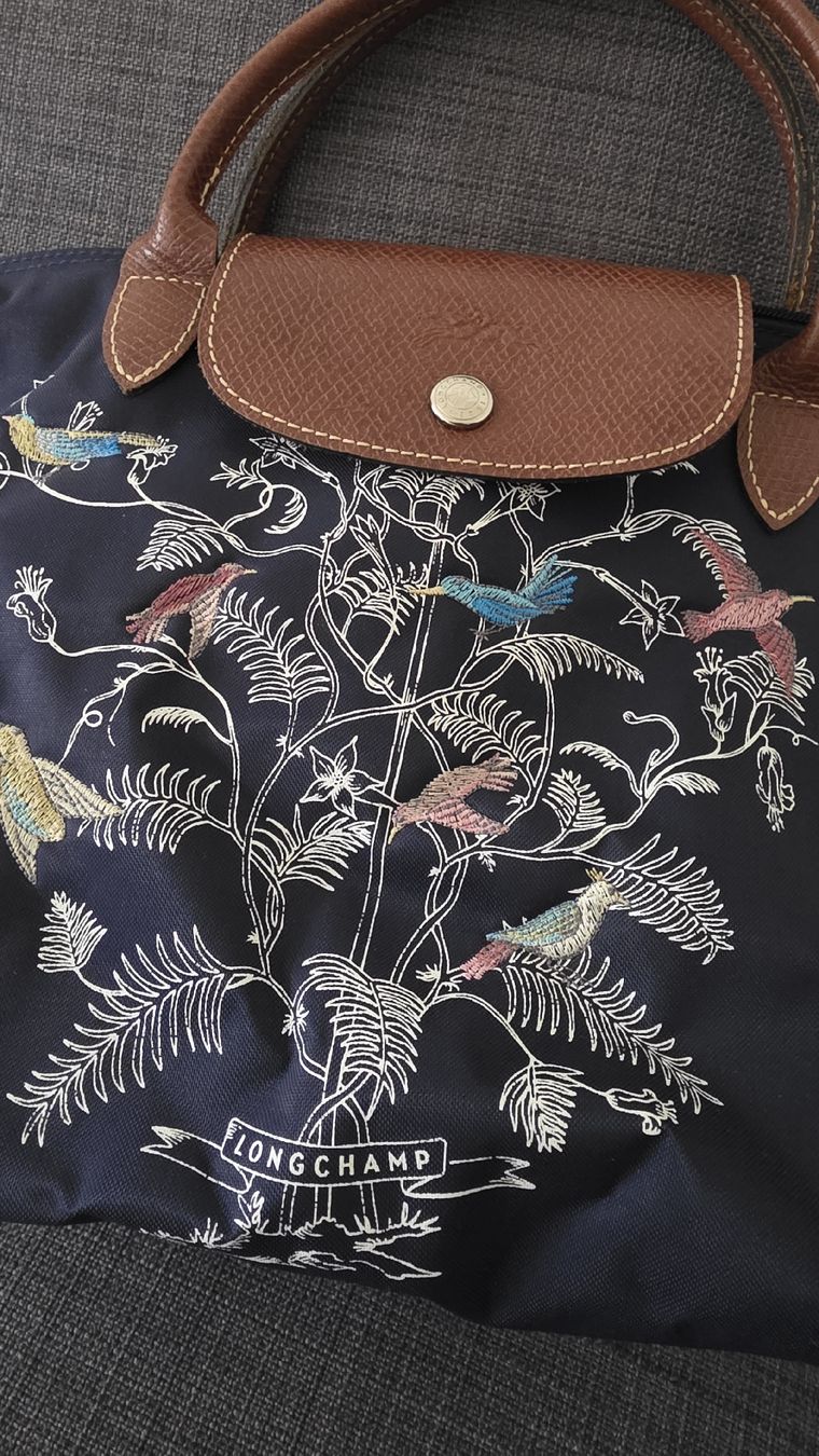 Longchamp Taschen: Longchamp Tasche blau mit Muster, wenig gebraucht – Neu (gemäss Beschreibung) aus Binningen von Hofka64 1
