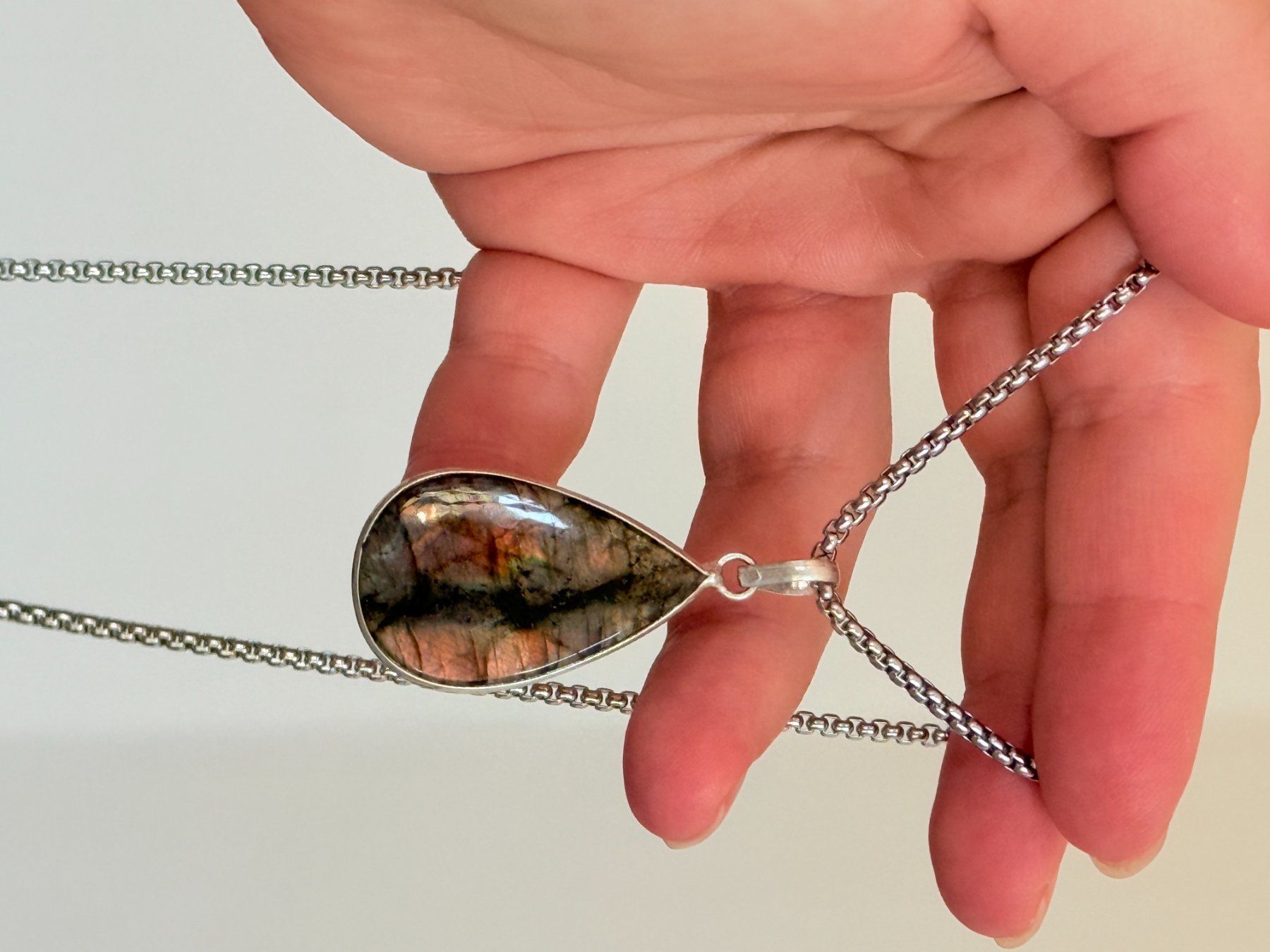 Catenine: Collier avec labradorite - Élégant & Naturel! – Nuovo e nell'imballaggio originale da Genève venduto da AWWA 7