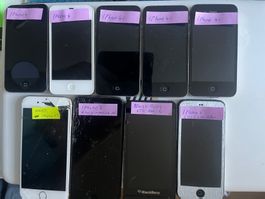 Diverse Sammlung iPhones & Blackberry - Defekt/Ersatzteile
