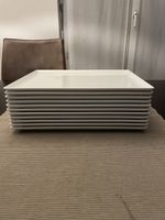 Set di piatti Royale bianchi, design quadrato, 11 pezzi
