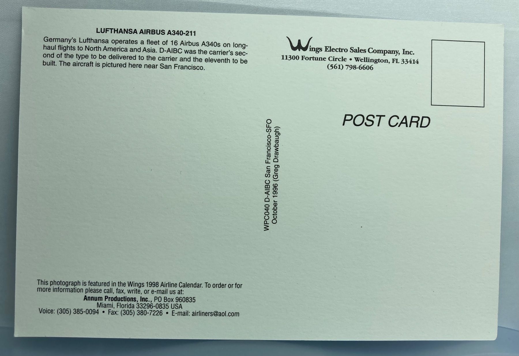 Cartoline postali: Postcard Airbus A340s Lufthansa – Usato da Lugano venduto da sel_x7bg 1