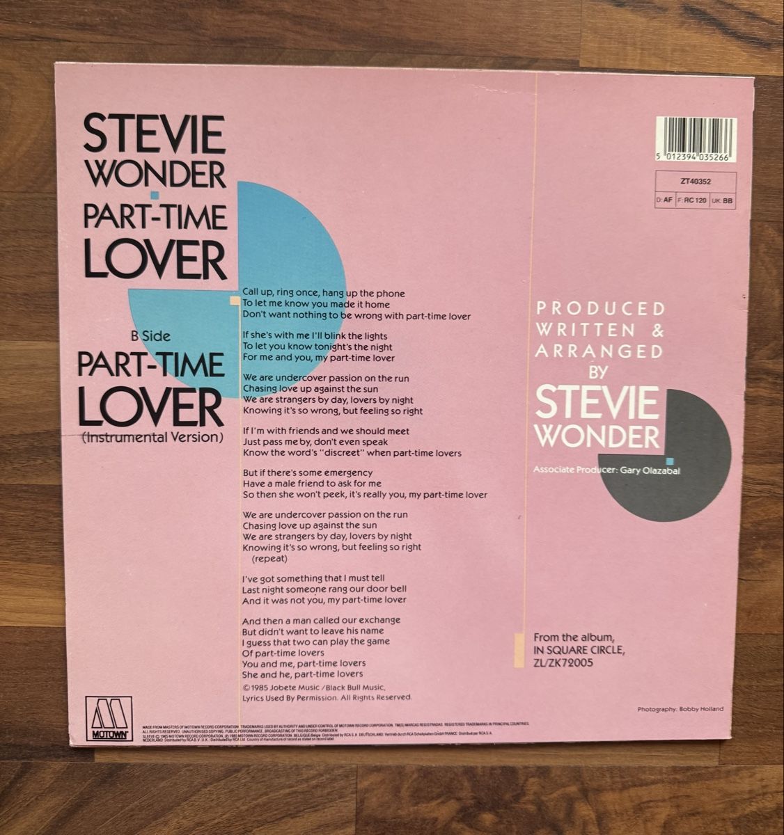 Dischi in vinile: Stevie Wonder - Part-Time Lover - 12" Maxi - 80s – Usato da Rorbas venduto da BlackstarRecords 1