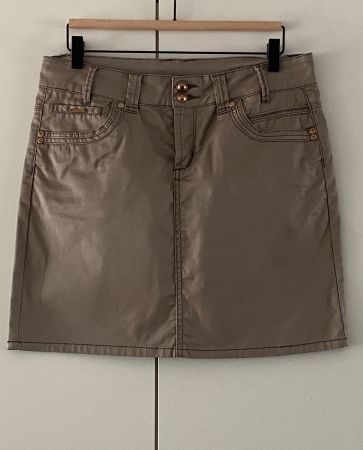 LOVE DENIM Jupe droite enduite beige t.L - jamais portée