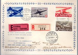 25 JAHRE SCHWEIZERISCHE LUFTPOST SONDERAUSGABE-FLUG - EW90
