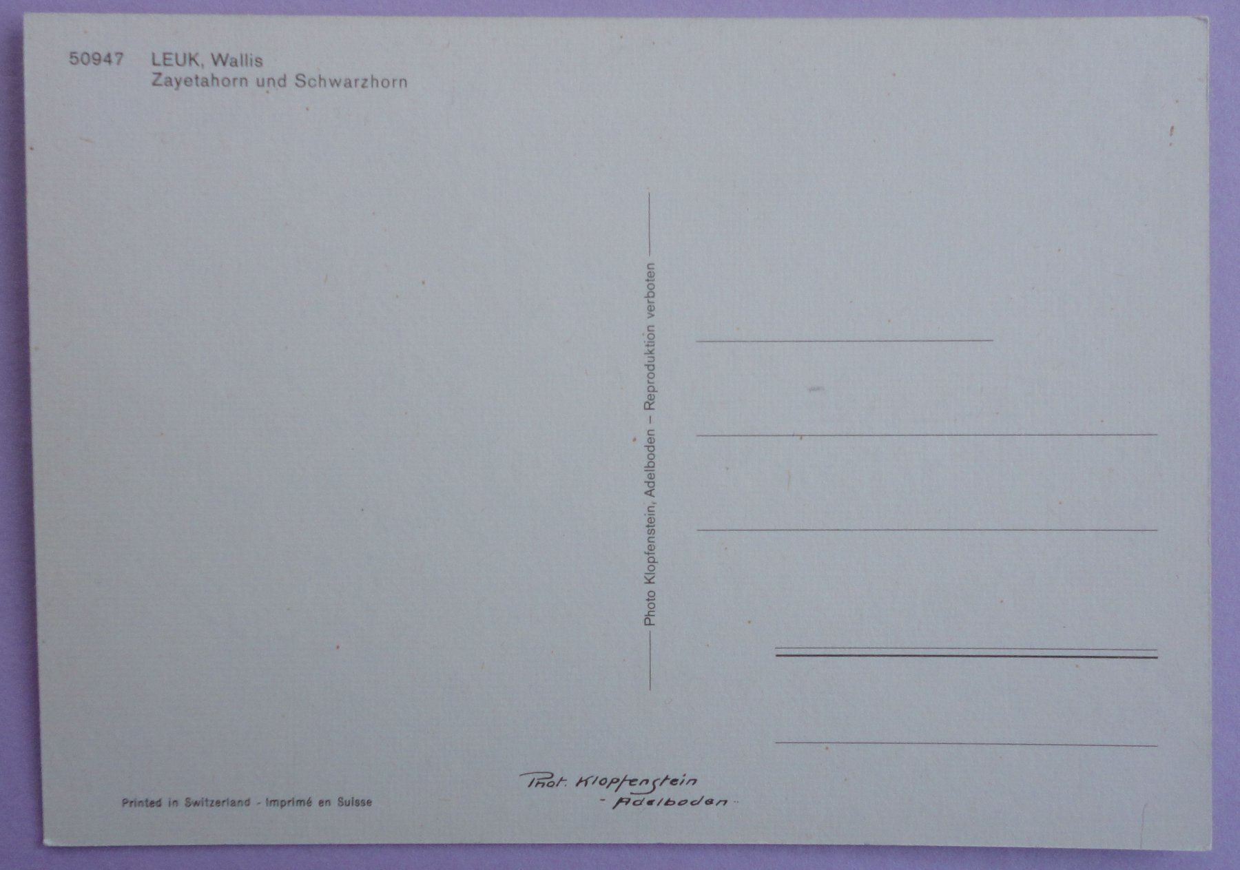 Cartes postales: Leuk, Wallis – D'occasion à Fétigny par Billy2miny 1