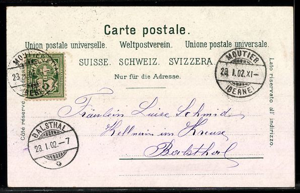 Cartes postales: AK Moutier, Teilansicht mit Bergen – D'occasion à Berlin par bartko-reher 1