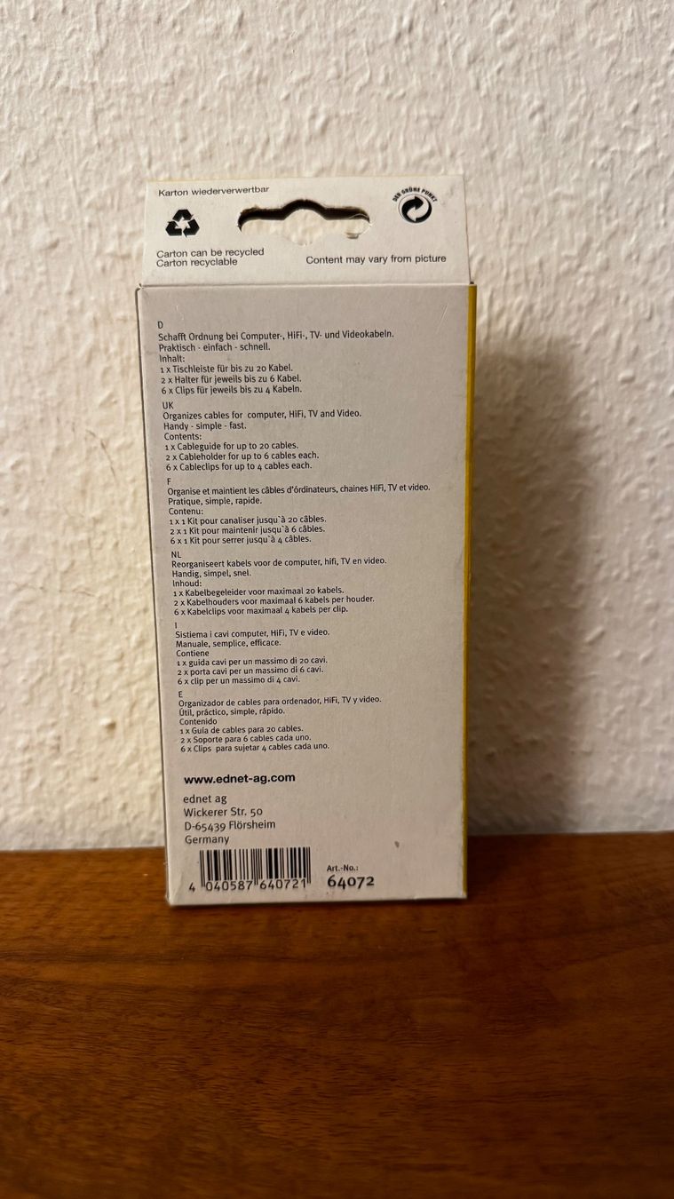 Cavi: Cable Organizer, ednet. 64072 – Usato da Luzern venduto da serchon 1