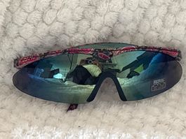 Sportbrille Paisley Muster pink blau