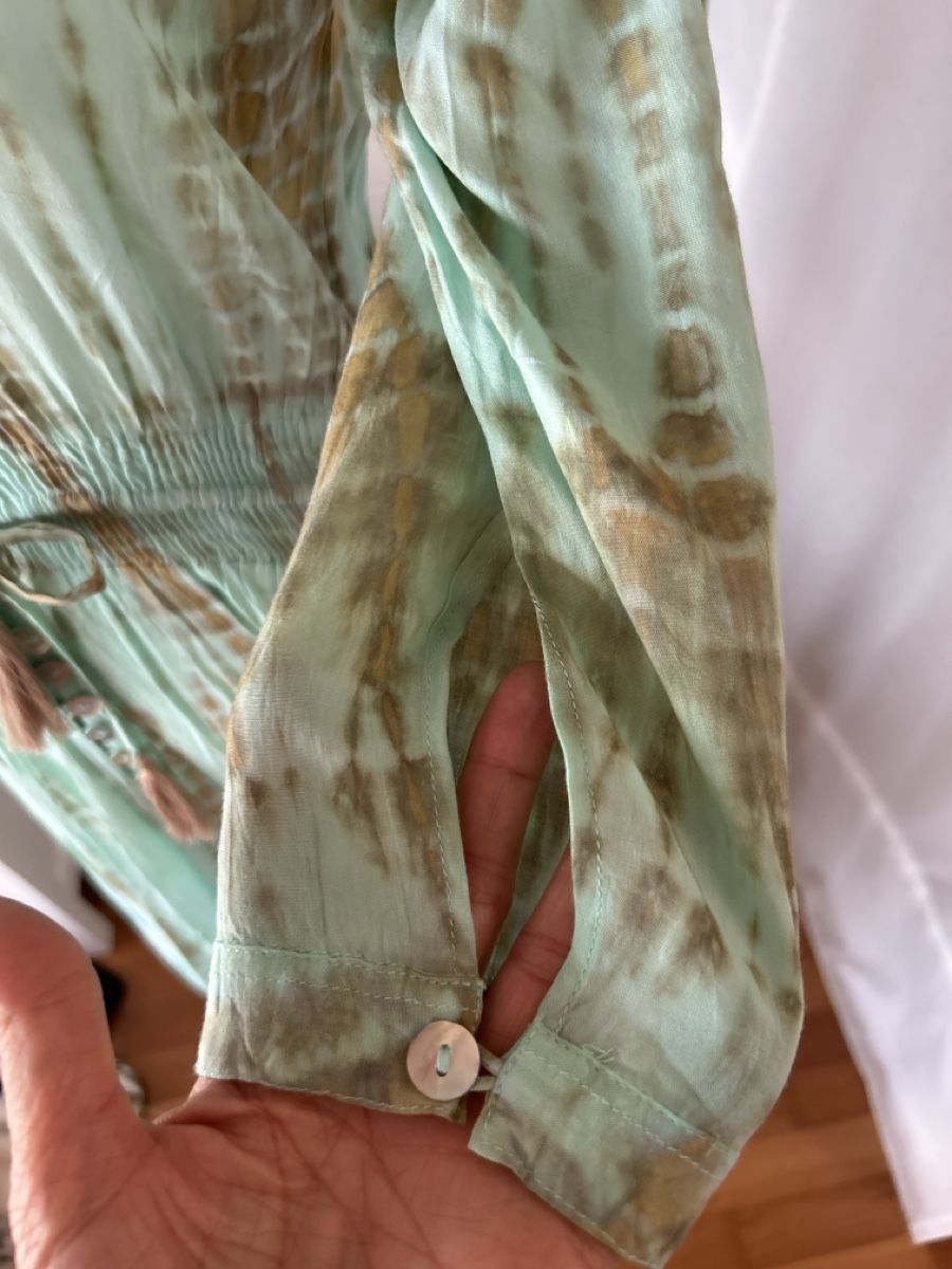 Robes: Maxikleid mint-gold batik Gr. S – Neuf (Voir description) à Kirchdorf BE par Stella130 2