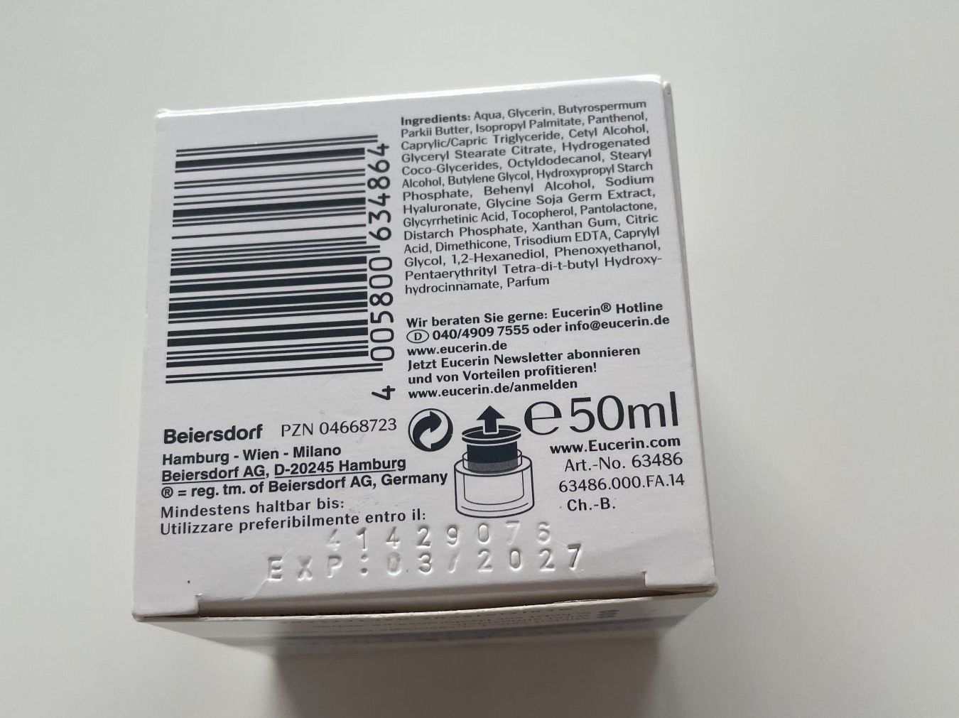 Cura del viso: Eucerin Filler 3x Effect Nachtcreme – Nuovo e nell'imballaggio originale da Langenthal venduto da sonne_00 1