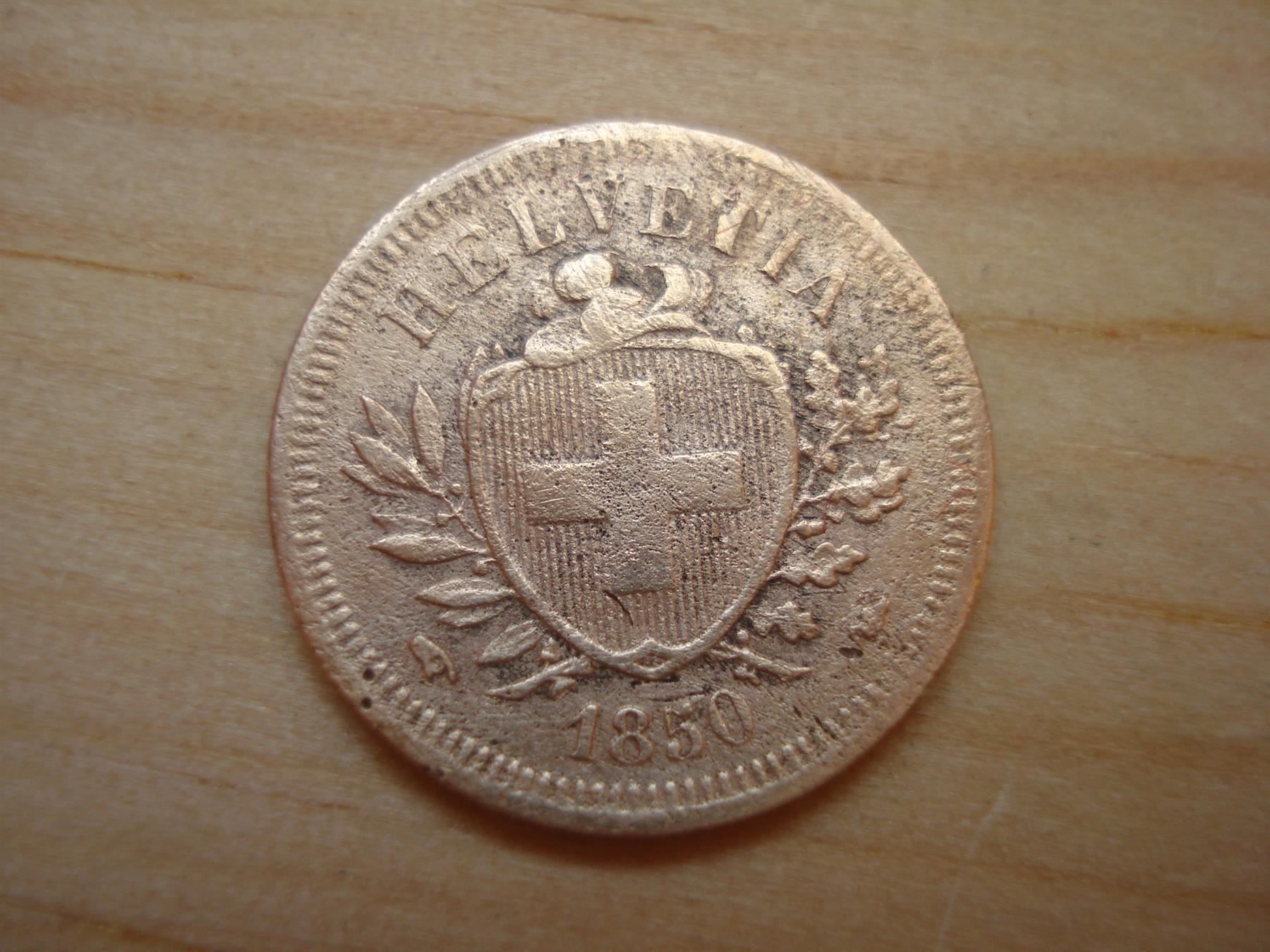 Tutti le monete: (A10)  1  Rappen 1850 – Usato da Erlach venduto da Net-Coins