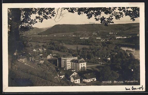 Ansichtskarten: AK Brugg, Kaserne, 1927 – Gebraucht aus Berlin von bartko-reher