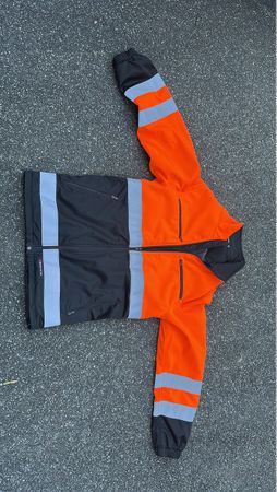 Sicherheitsjacke Warnjacke Orange/Schwarz Grösse M Top!