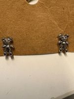 Miniatur - Ohrsteckerr Motiv Teddybär, neu - 0,7 cm lang