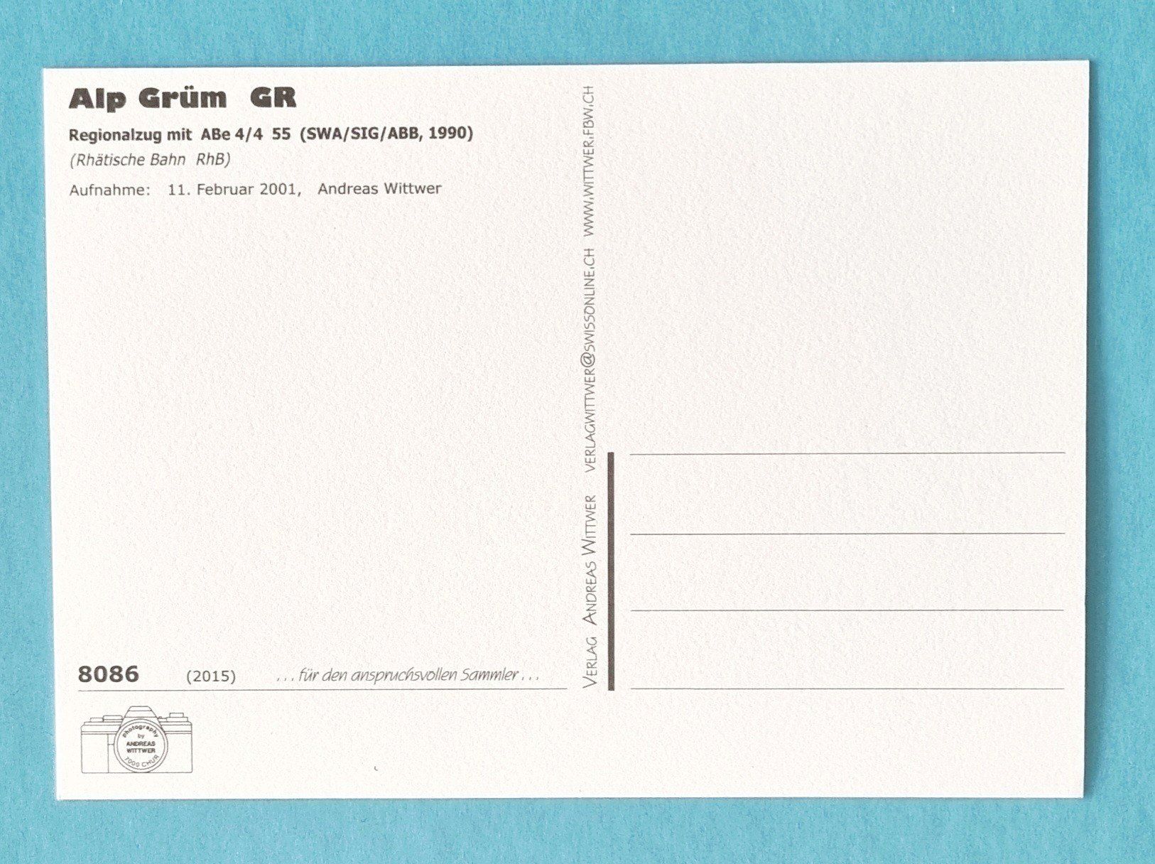 Ansichtskarten: Alp Grüm - Rhätische Bahn - RhB - Winter 2001 – Gebraucht aus Rothrist von RROENK 1
