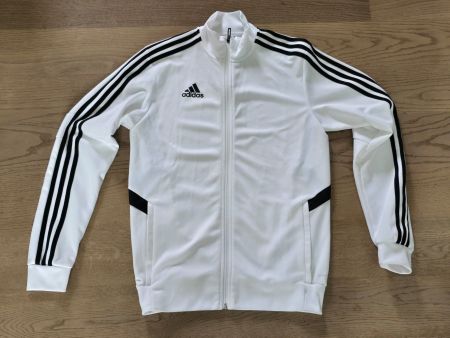 Adidas Jacke Weiss mit schwarzen Streifen, Grösse S