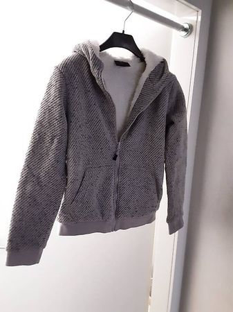 Kapuzenjacke (Strickoptik, Teddy-Innenfutter) Gr.152