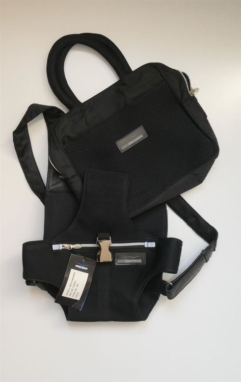 Venice Beach Bag Handbag Rucksack Tasche schwarz Leder Texti