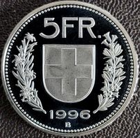 5 Franken 1996 stgl. / aus Münzsatz