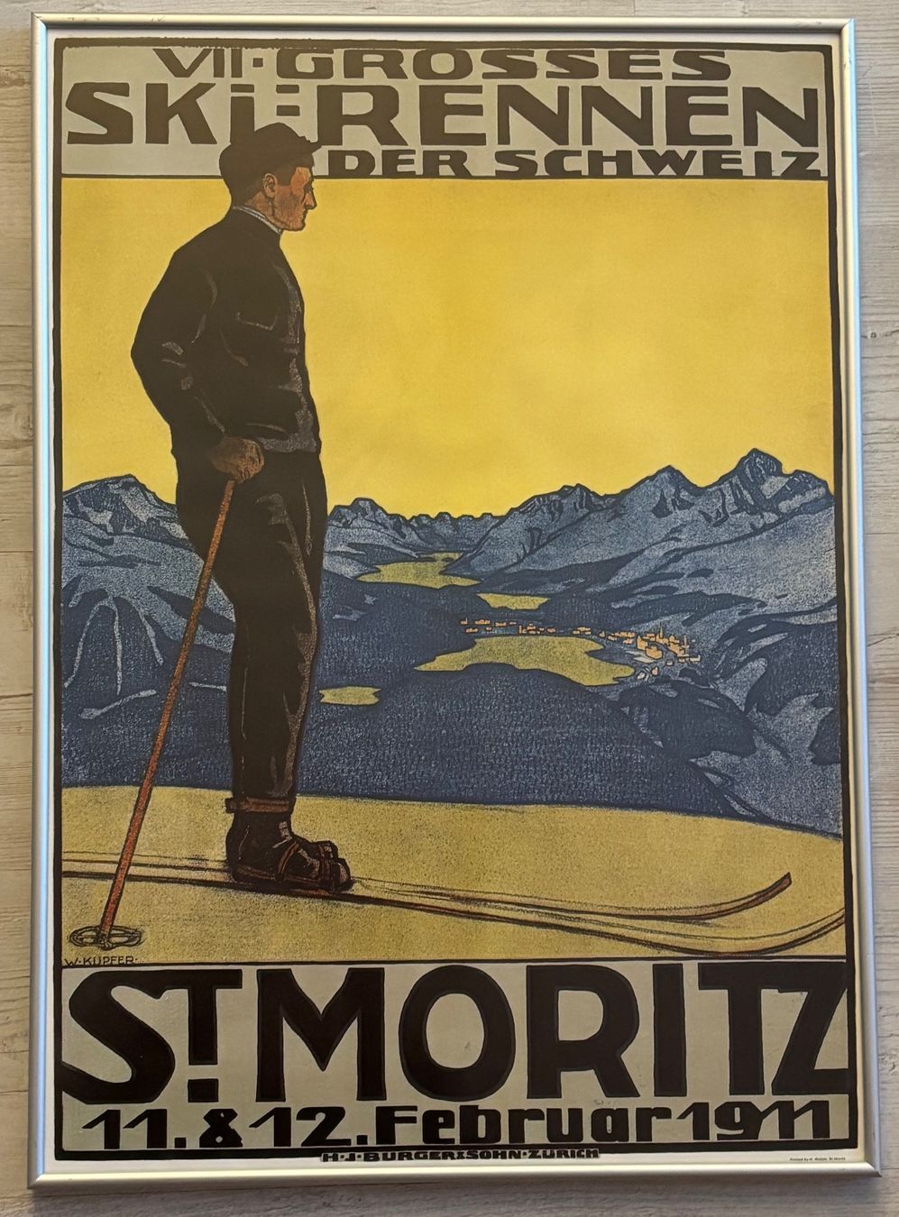 Foto & Immagini: Plakat Skirennen St. Moritz 1911. gerahmt – Usato da Rütihof venduto da Yaro22 1