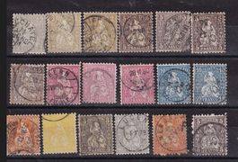 Sitzende Helvetias Lot gestempelt, Kat. 550.--