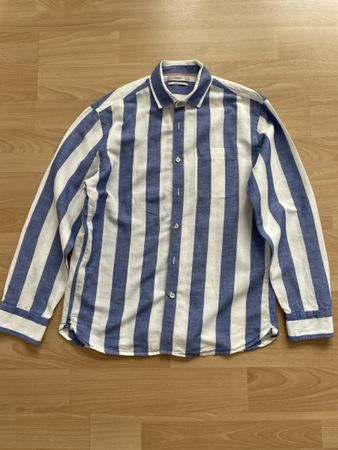 Camicia Mango Uomo, Taglia M, Stile Estivo a Righe Blu
