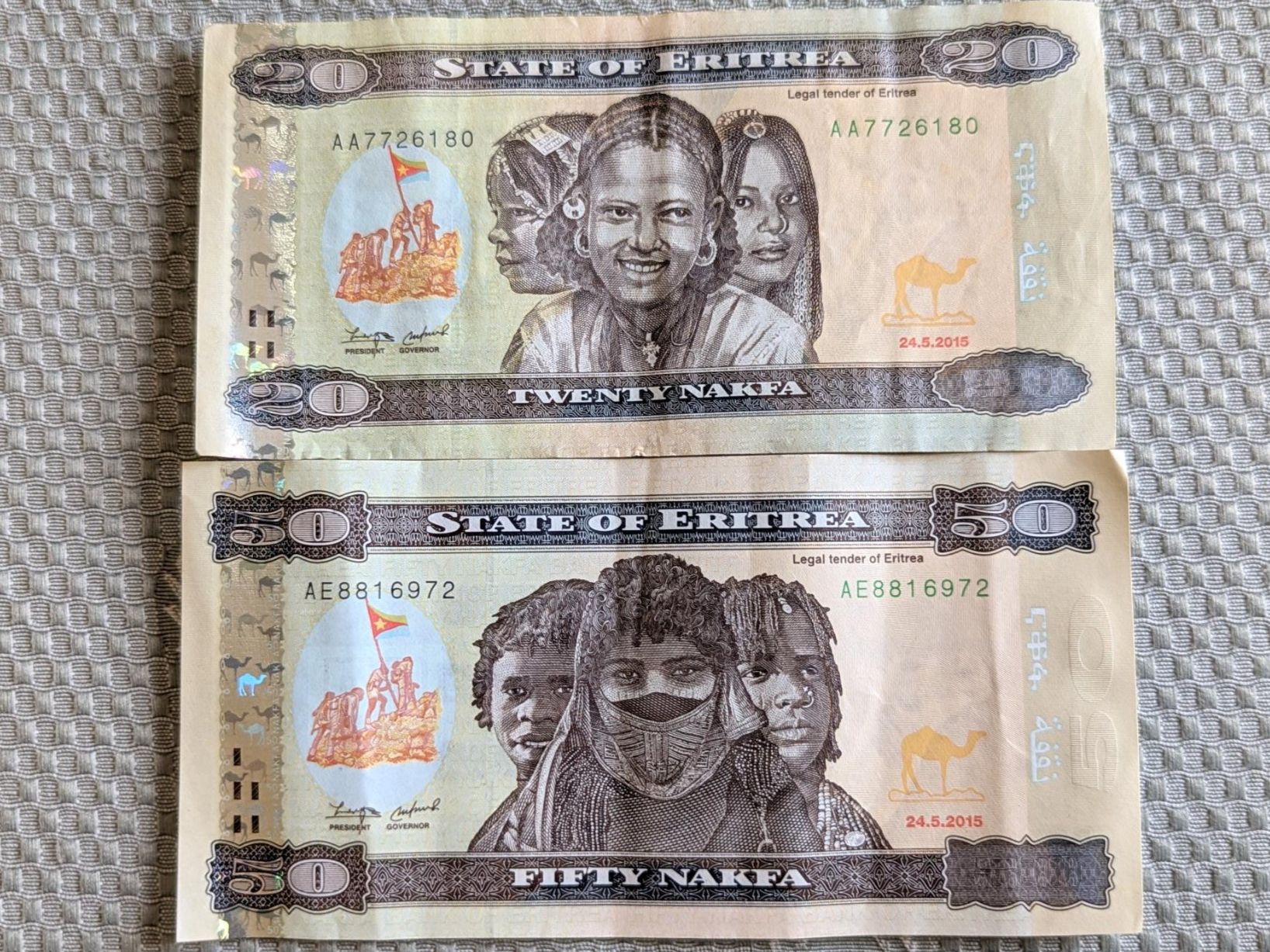 Banconote: Erytrea circulating Banknotes – Usato da Porrentruy venduto da jmbechir