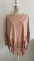 Nappa-Leder Poncho puder-rosé