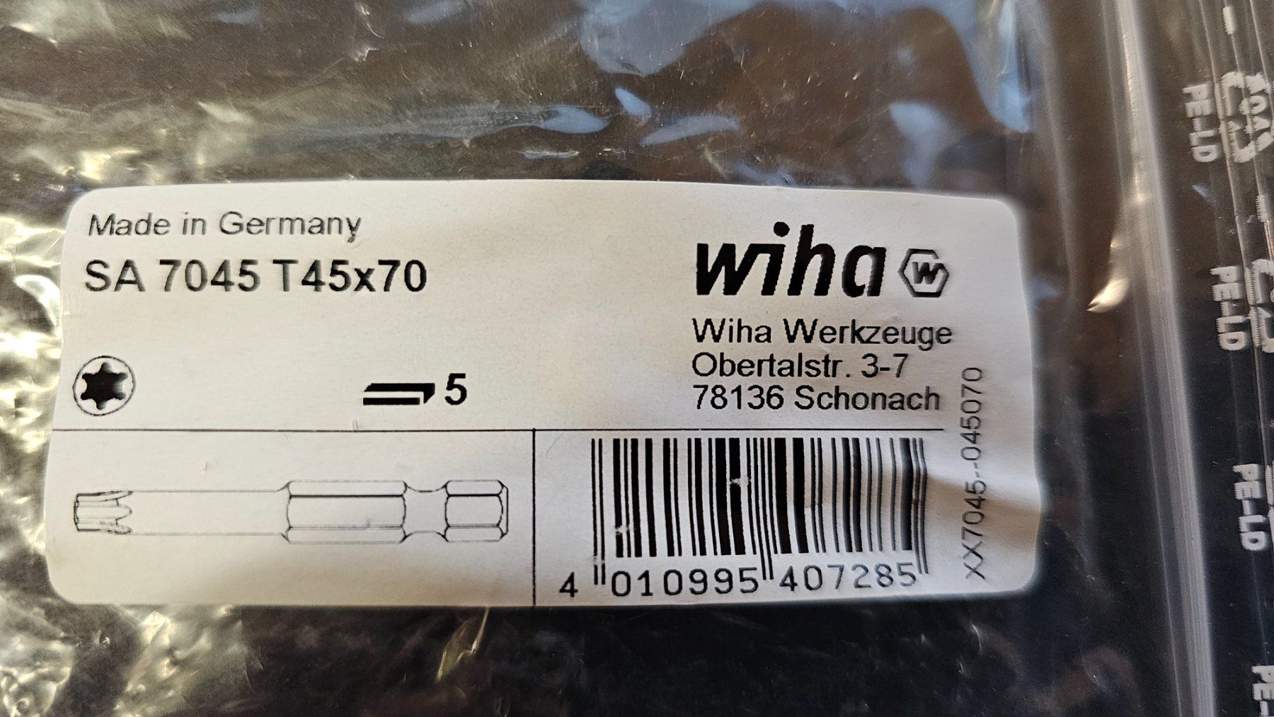 Tutti gli attrezzi: 5 x Torx Schrauber Bits, T45 x 70 – Nuovo e nell'imballaggio originale da Jegenstorf venduto da Bracher_Store 3