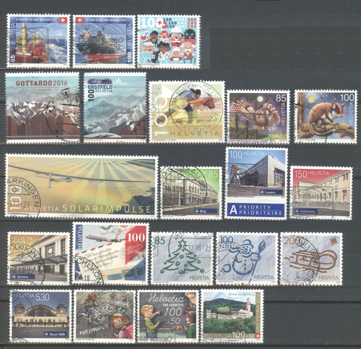 Tous les timbres: 2016, Restlot, gestempelt – D'occasion à Willisau par Vollstempel