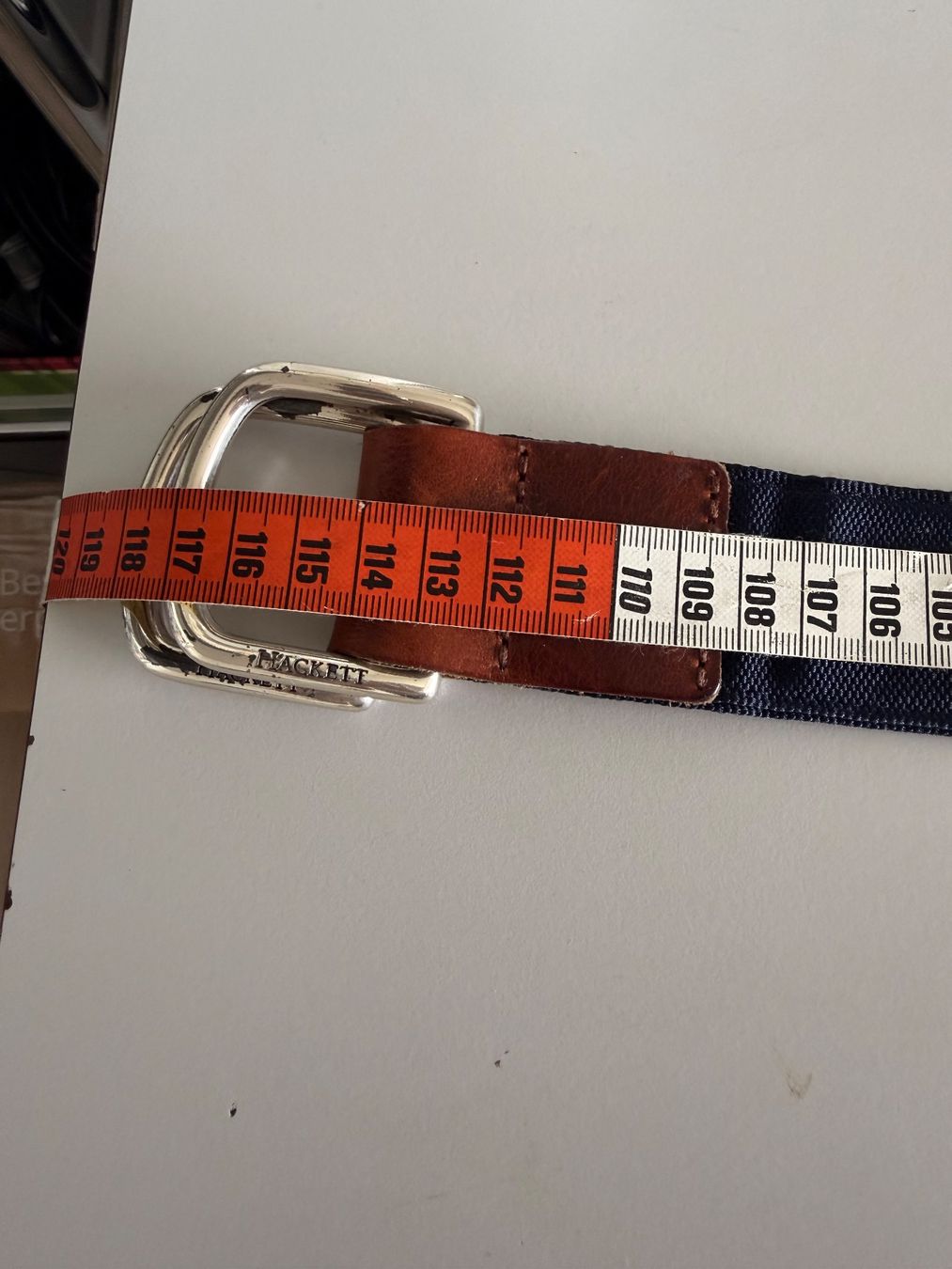 Gürtel: Hackett Gürtel gestreift Leder Textil L 112cm – Gebraucht aus Oberwil b. Zug von hallihallo12 3