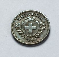 1868 1 Rappen Abart Offene 8