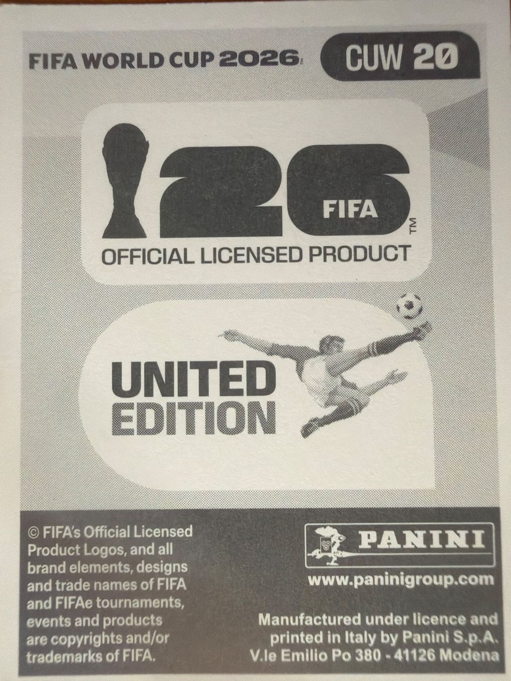 Panini Cartes à collectionner: Panini CUW20 – Neuf (Voir description) à Susten par Rechnun 1