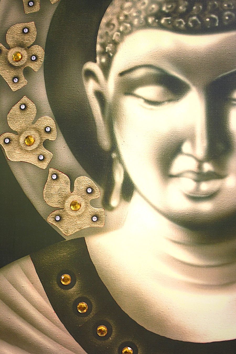 Tableaux: Buddha Gemälde mit Strasssteinen – D'occasion à Zollikofen par Restwert_Zollikofen 1