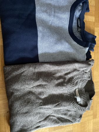 2 Herren Pullover Livergy blau grau gemustert getragen