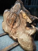 Nussbaum Brett Tisch 170 cm Baumscheibe Salontisch Epoxi
