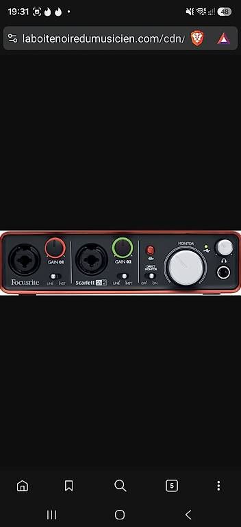 Equipement studio: Focusrite Scarlett 2i2  Interface audio USB – D'occasion à Pampigny par Ocin79 2
