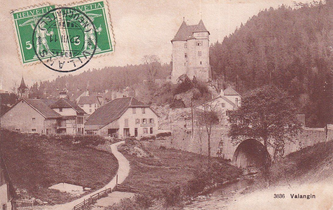 Cartoline postali: Valangin   NE         en 1911 – Usato da Brig venduto da Valcards54