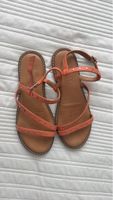 Süssorange Sandalen mit Nieten, Grösse 38, Sommer-Schuh