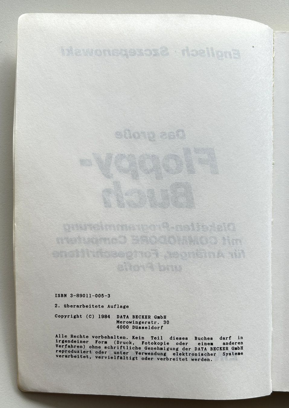 Libri: Das grosse Floppy-Buch 1984 - 2. Auflage, Data Becker – Usato da Basel venduto da ren_boz 2