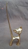 Katzen-Figur Messing als Fingerringhalter oder Deko