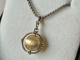 Thomas Sabo Weltkugel Anhänger mit Kette, Silber 925, 60 cm