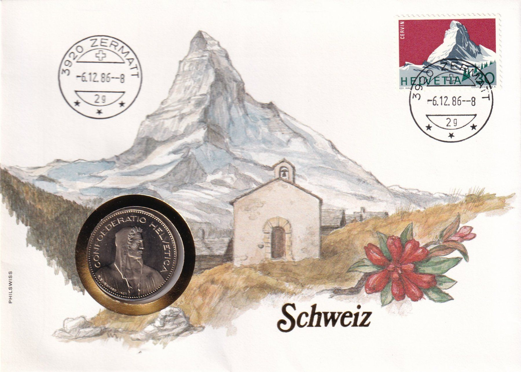 Tutti le monete: Münzbrief   Schweiz 1986 – Usato da Neuchâtel venduto da karlpierrino