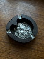 Cendrier bois et métal éléphants décoratif artisanal