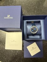 Swarovski Damenuhr, blaues Lederarmband, neuwertig!