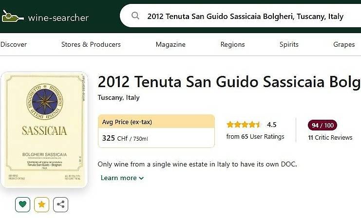 Vino: Sassicaia 2012 – Usato da Porza venduto da Marti24 3