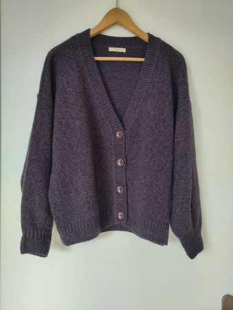 CARDIGAN VIOLET CHINÉ SESSÙN 100% LAINE (M)