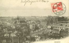 Lausanne - Eglise St-François et Grand Pont