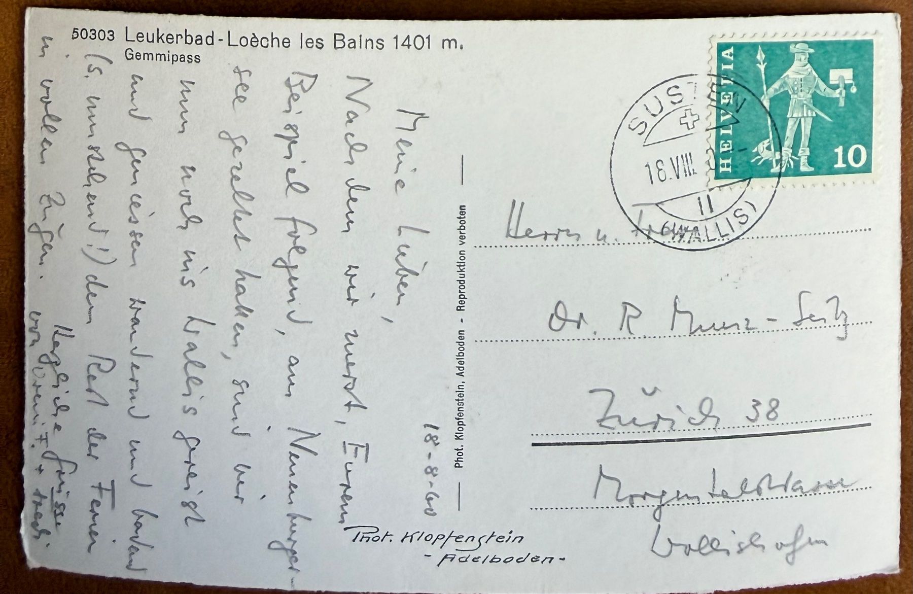 Cartoline postali: Leukerbad - Panorama 1960 – Usato da Lutry venduto da Ediego 1