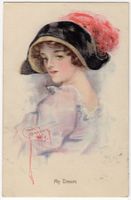 schöne Jugendstil Litho Ansichtskarte "My Dream"